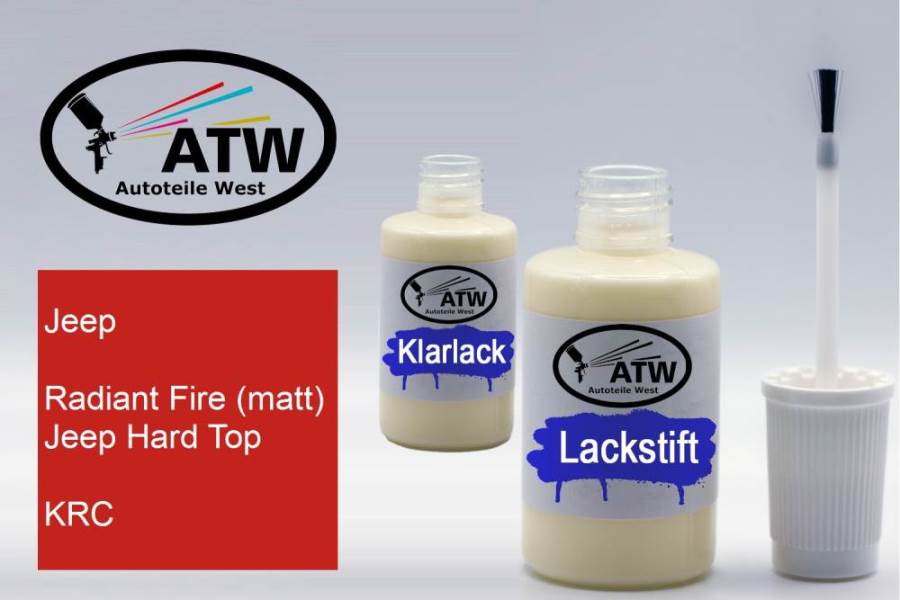 Jeep, Radiant Fire (matt) Jeep Hard Top, KRC: 20ml Lackstift + 20ml Klarlack - Set, von ATW Autoteile West.